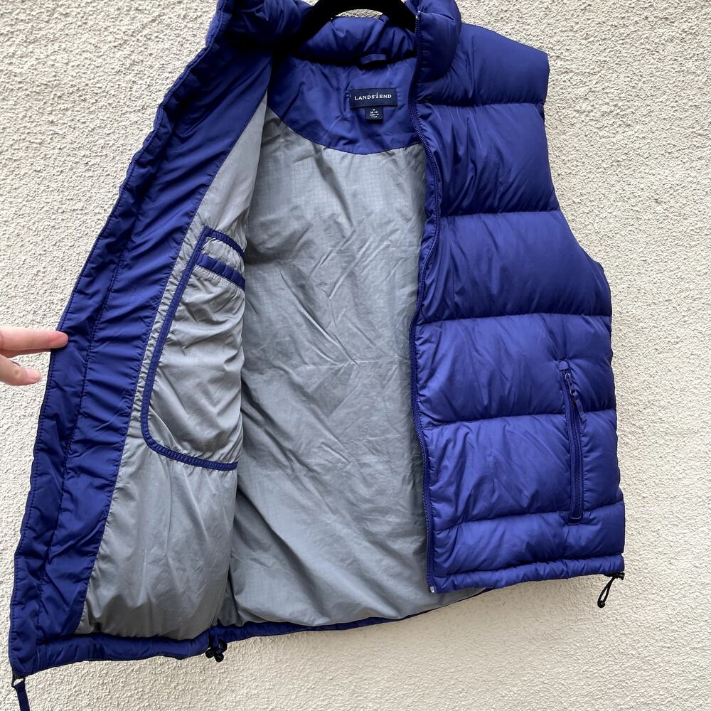 Lands' End Blue Down-Filled Puffer Vest Mens Size Medium 38-40 - Picture 10 of 10